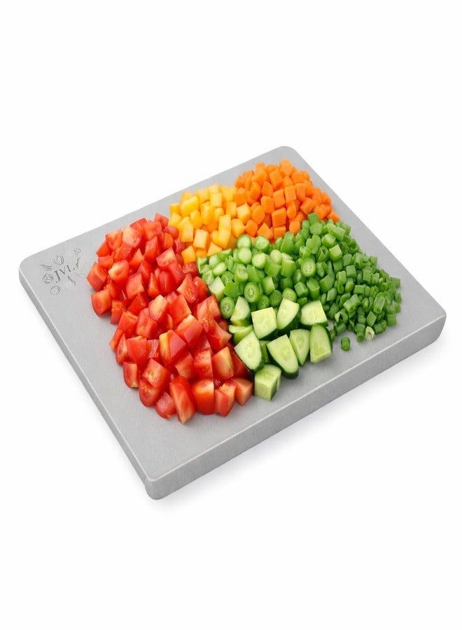 JVL Stainless Steel Countertop Cutting & Chopping Board (42cm*32cm*2cm) Longer & Heavy Duty, Heat-Resistant, Non-Slip, Hygienic for Vegetables, Fruits and Dough - Image 1